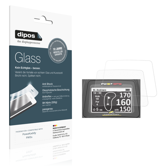 Matte Displayschutzfolie von dipos passend für PowaKaddy FW5s, 9H kratzfest und blasenfrei montiert