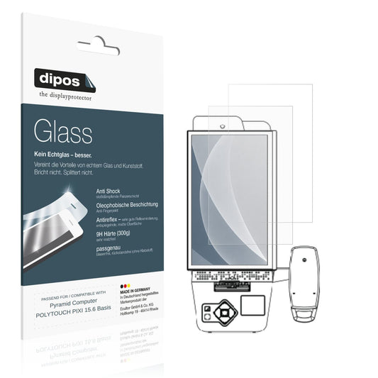 Matte Displayschutzfolie von dipos passend für Pyramid Computer POLYTOUCH PIXI 15.6 Basis, 9H kratzfest und blasenfrei montiert