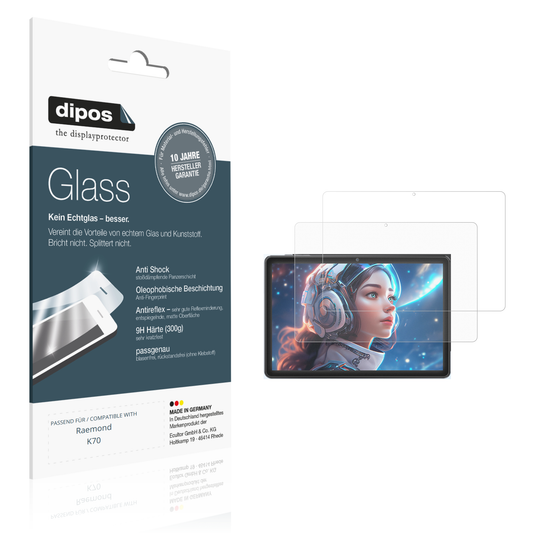 Matte Displayschutzfolie von dipos passend für Raemond K70, 9H kratzfest und blasenfrei montiert