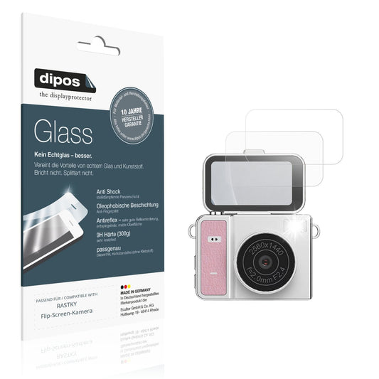 Matte Displayschutzfolie von dipos passend für RASTKY Flip-Screen-Kamera, 9H kratzfest und blasenfrei montiert
