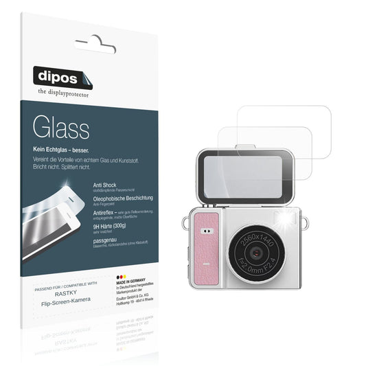 Matte Displayschutzfolie von dipos passend für RASTKY Flip-Screen-Kamera, 9H kratzfest und blasenfrei montiert