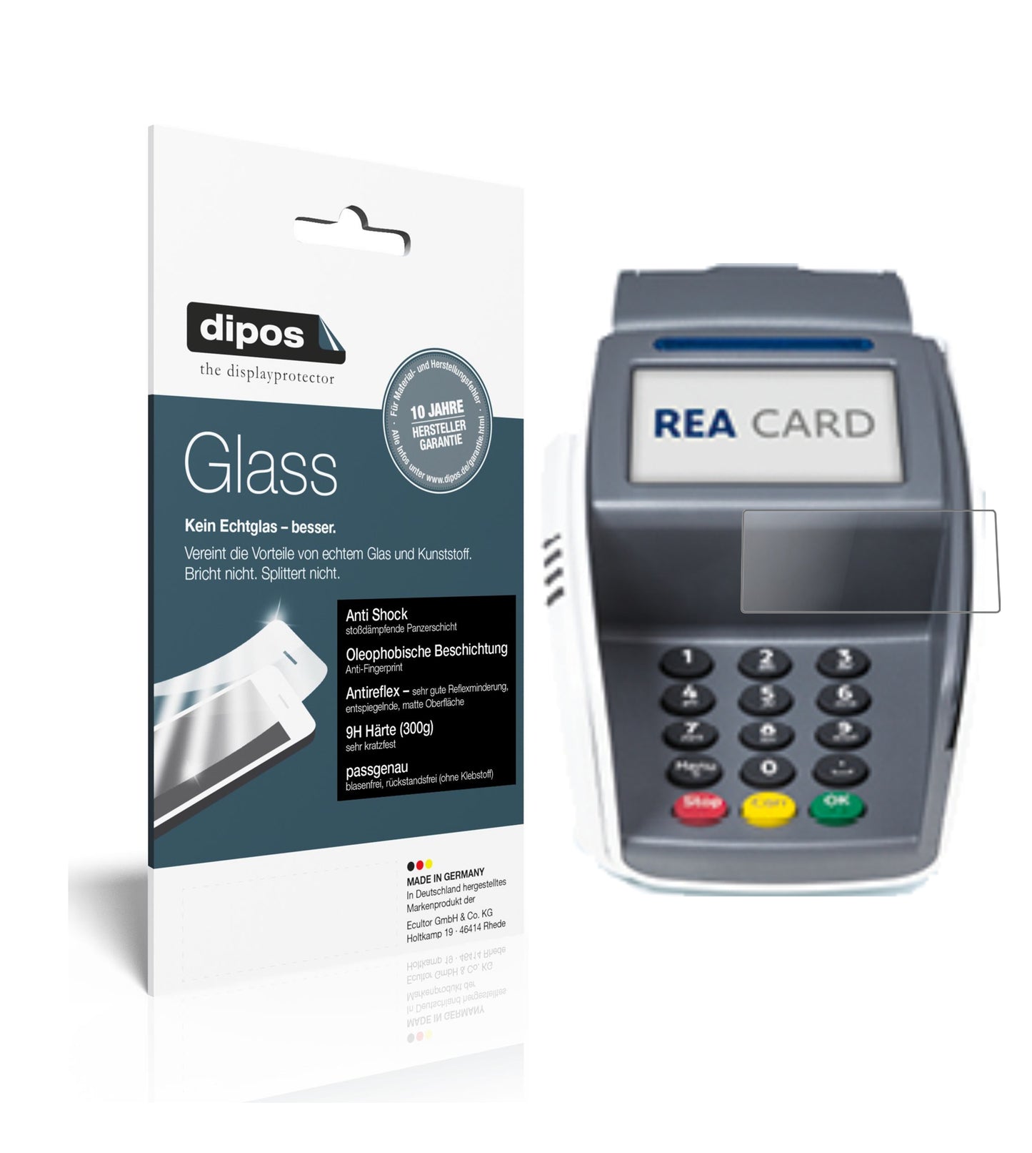 Matte Displayschutzfolie von dipos passend für REA CARD T7 pro, 9H kratzfest und blasenfrei montiert