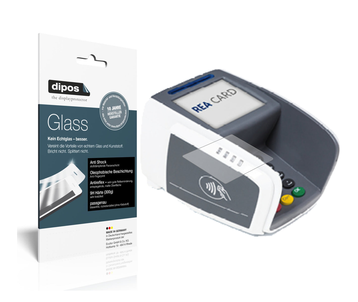 Matte Displayschutzfolie von dipos passend für REA CARD T7 pro touch, 9H kratzfest und blasenfrei montiert