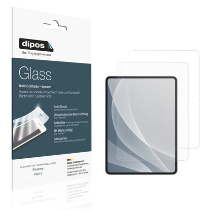 Matte Displayschutzfolie von dipos passend für Realme Pad 3, 9H kratzfest und blasenfrei montiert