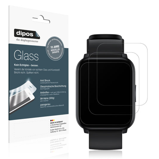 Matte Displayschutzfolie von dipos passend für Realme Watch S100, 9H kratzfest und blasenfrei montiert