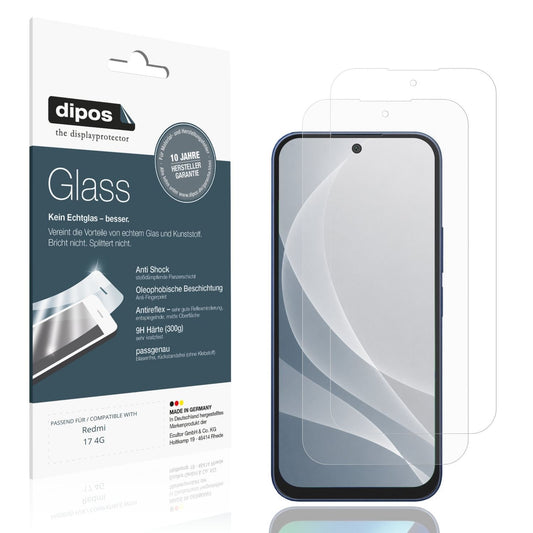 Matte Displayschutzfolie von dipos passend für Redmi 17 4G, 9H kratzfest und blasenfrei montiert