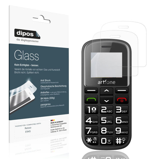 Matte Displayschutzfolie von dipos passend für Retoo E945, 9H kratzfest und blasenfrei montiert