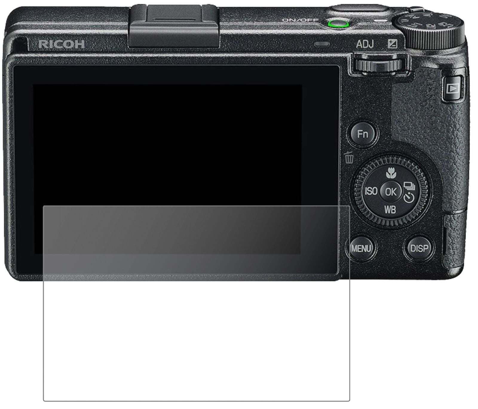 Matte Displayschutzfolie von dipos passend für Ricoh GR III, 9H kratzfest und blasenfrei montiert