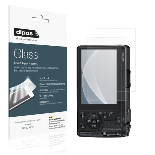 Matte Displayschutzfolie von dipos passend für Ricoh GR IV HDF, 9H kratzfest und blasenfrei montiert