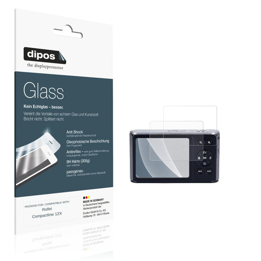 Matte Displayschutzfolie von dipos passend für Rollei Compactline 12X, 9H kratzfest und blasenfrei montiert