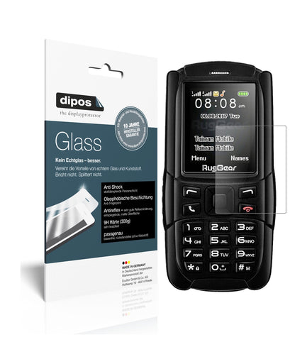 Matte Displayschutzfolie von dipos passend für Ruggear RG129 (2018), 9H kratzfest und blasenfrei montiert