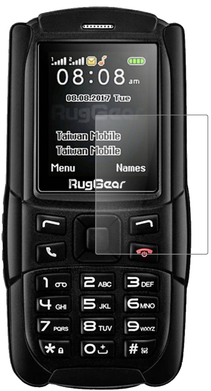 Matte Displayschutzfolie von dipos passend für Ruggear RG129 (2018), 9H kratzfest und blasenfrei montiert