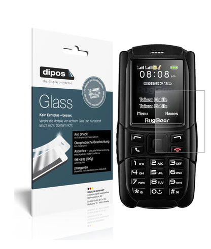 Matte Displayschutzfolie von dipos passend für RugGear RG129, 9H kratzfest und blasenfrei montiert