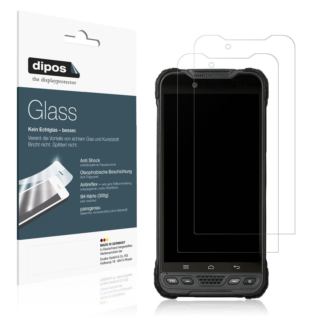 Matte Displayschutzfolie von dipos passend für Rugged UT12P, 9H kratzfest und blasenfrei montiert