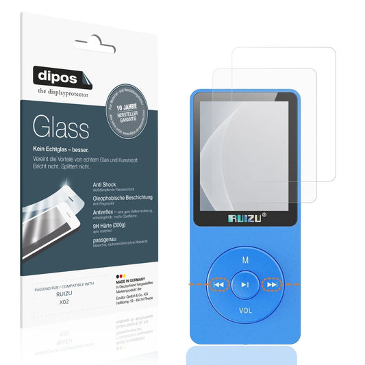Matte Displayschutzfolie von dipos passend für RUIZU X02, 9H kratzfest und blasenfrei montiert