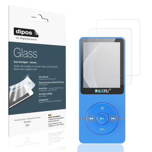Matte Displayschutzfolie von dipos passend für RUIZU X02, 9H kratzfest und blasenfrei montiert