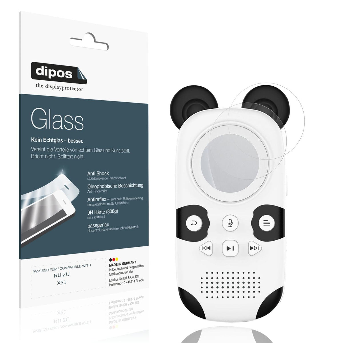 Matte Displayschutzfolie von dipos passend für RUIZU X31, 9H kratzfest und blasenfrei montiert