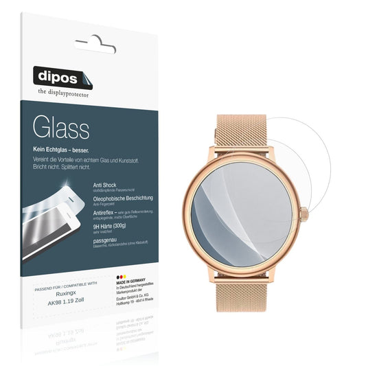 Matte Displayschutzfolie von dipos passend für Ruxingx AK98 1.19 Zoll, 9H kratzfest und blasenfrei montiert