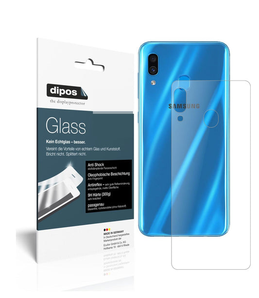Matte Displayschutzfolie von dipos passend für Samsung Galaxy A30s Rückseite, 9H kratzfest und blasenfrei montiert