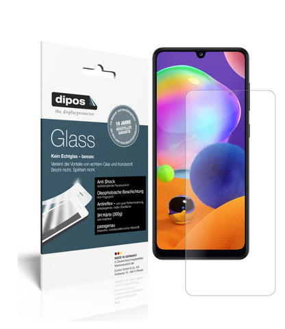 Matte Displayschutzfolie von dipos passend für Samsung Galaxy A31, 9H kratzfest und blasenfrei montiert