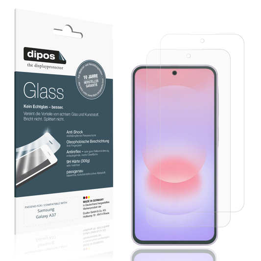 Matte Displayschutzfolie von dipos passend für Samsung Galaxy A37, 9H kratzfest und blasenfrei montiert