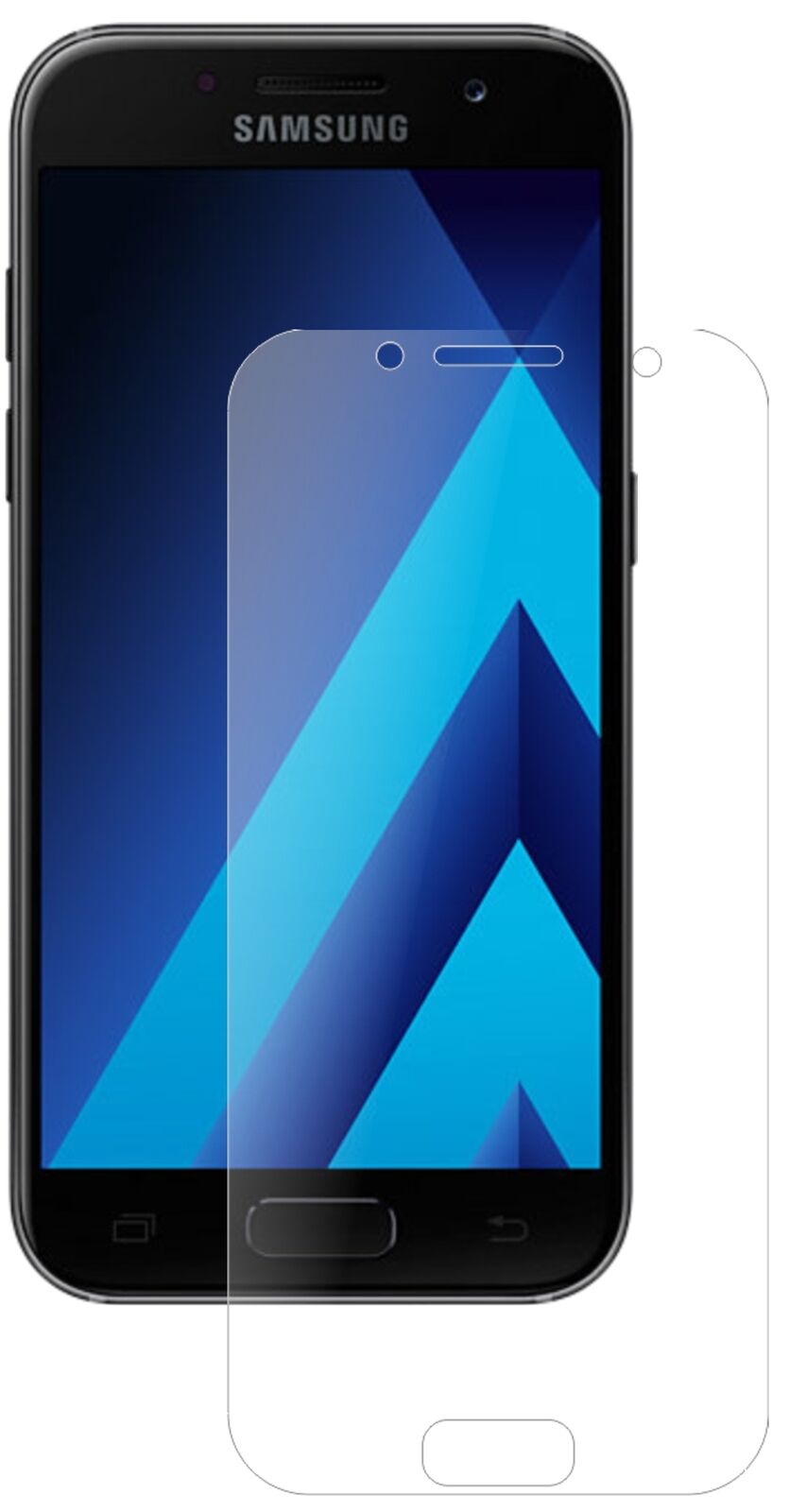 Matte Displayschutzfolie von dipos passend für Samsung Galaxy A5 (2017), 9H kratzfest und blasenfrei montiert