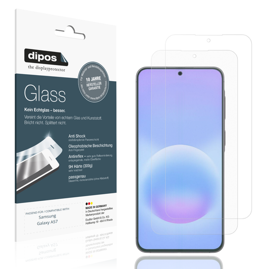 Matte Displayschutzfolie von dipos passend für Samsung Galaxy A57, 9H kratzfest und blasenfrei montiert