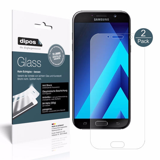 Matte Displayschutzfolie von dipos passend für Samsung Galaxy A7 (2017), 9H kratzfest und blasenfrei montiert
