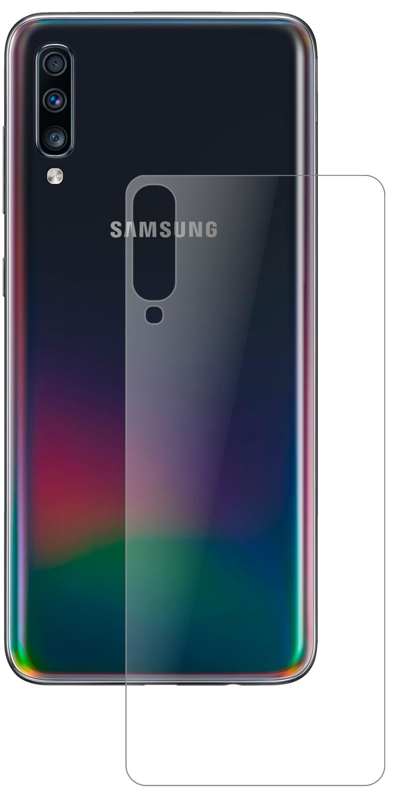 Matte Displayschutzfolie von dipos passend für Samsung Galaxy A70 Rückseite, 9H kratzfest und blasenfrei montiert