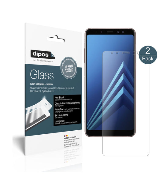 Matte Displayschutzfolie von dipos passend für Samsung Galaxy A8 (2018), 9H kratzfest und blasenfrei montiert