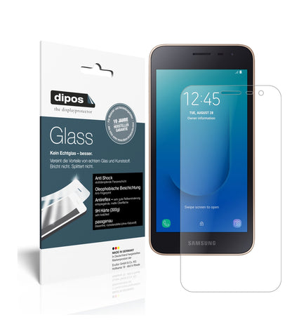 Matte Displayschutzfolie von dipos passend für Samsung Galaxy J2 Core (2018), 9H kratzfest und blasenfrei montiert
