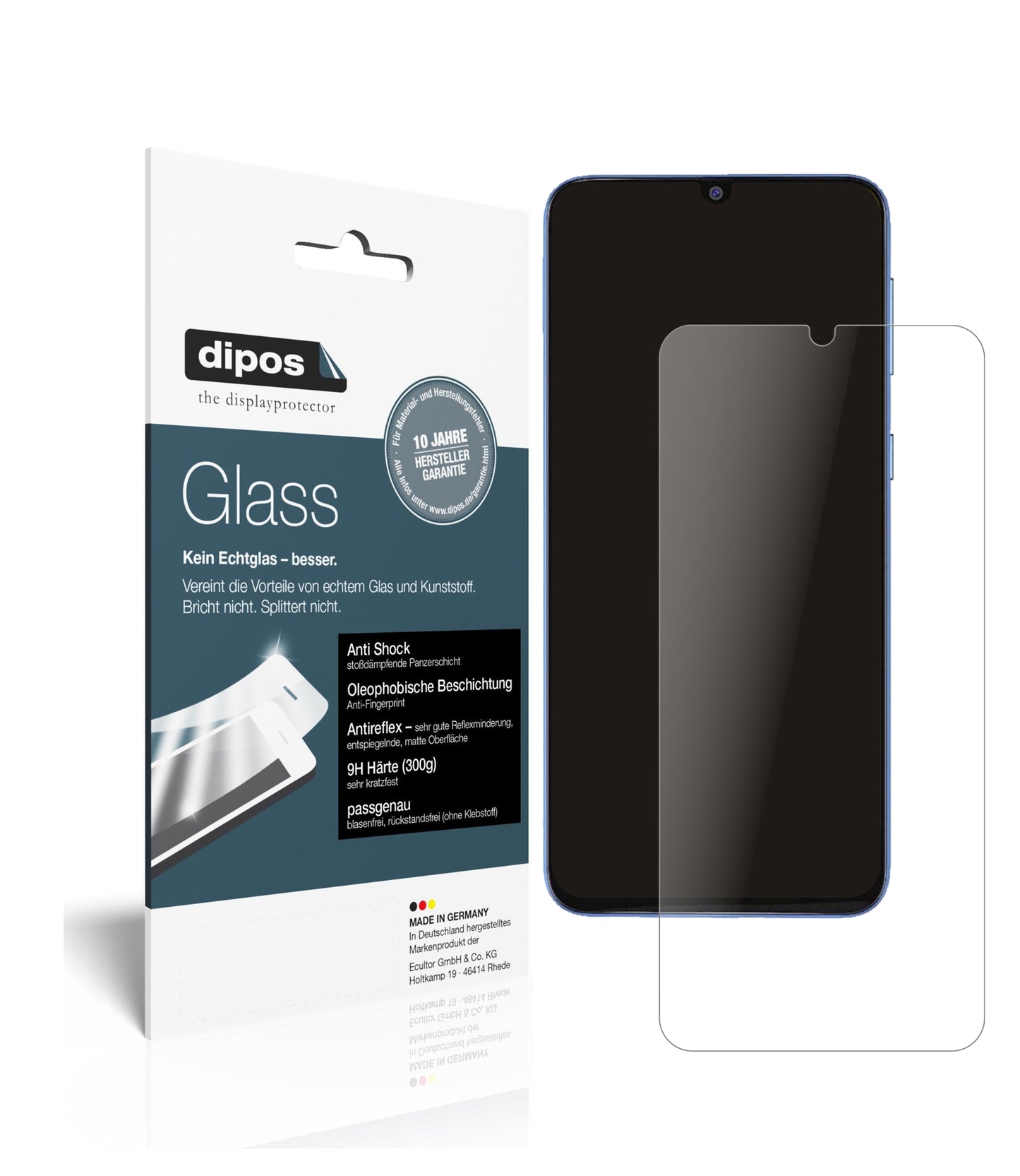 Matte Displayschutzfolie von dipos passend für Samsung Galaxy M31 Prime, 9H kratzfest und blasenfrei montiert