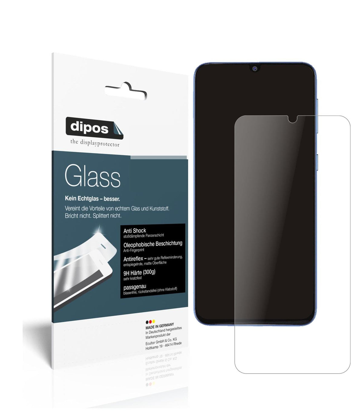 Matte Displayschutzfolie von dipos passend für Samsung Galaxy M31 Prime, 9H kratzfest und blasenfrei montiert