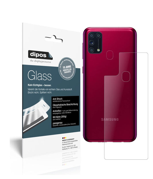 Matte Displayschutzfolie von dipos passend für Samsung Galaxy M31s Rückseite, 9H kratzfest und blasenfrei montiert