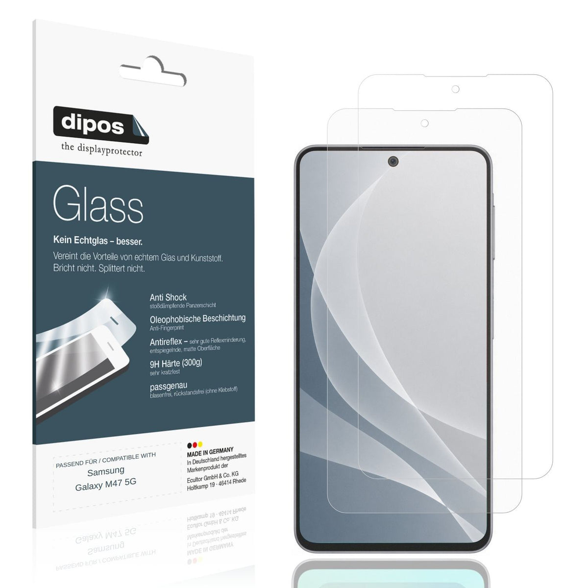 Matte Displayschutzfolie von dipos passend für Samsung Galaxy M47 5G, 9H kratzfest und blasenfrei montiert