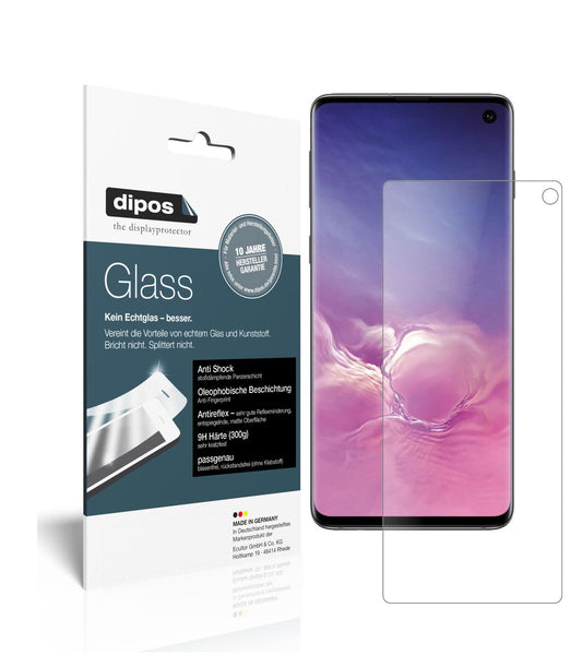 Matte Displayschutzfolie von dipos passend für Samsung Galaxy S10, 9H kratzfest und blasenfrei montiert