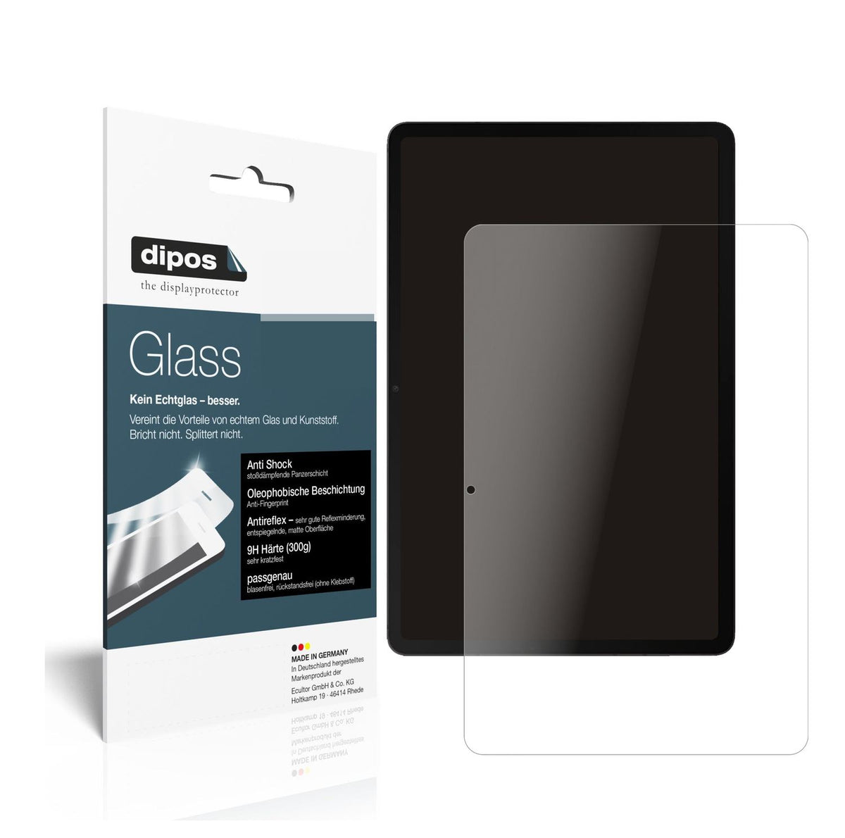 Matte Displayschutzfolie von dipos passend für Samsung Galaxy Tab S8, 9H kratzfest und blasenfrei montiert