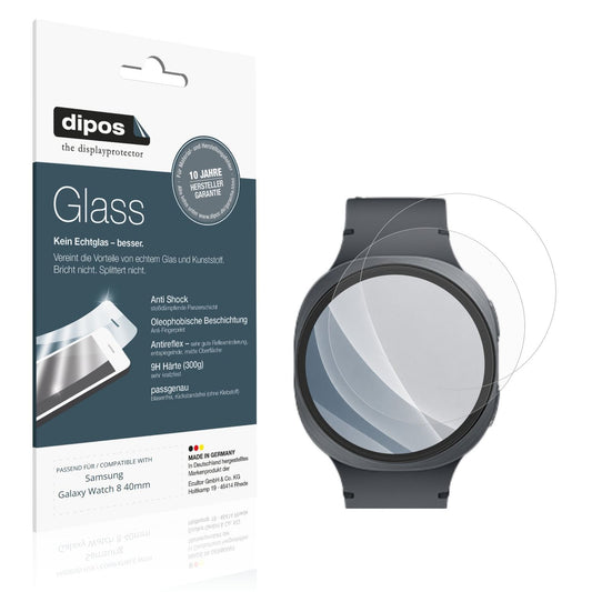 Matte Displayschutzfolie von dipos passend für Samsung Galaxy Watch 8 40mm, 9H kratzfest und blasenfrei montiert