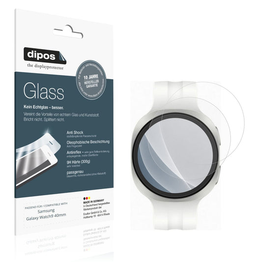 Matte Displayschutzfolie von dipos passend für Samsung Galaxy Watch9 40mm, 9H kratzfest und blasenfrei montiert