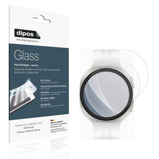 Matte Displayschutzfolie von dipos passend für Samsung Galaxy Watch9 40mm, 9H kratzfest und blasenfrei montiert