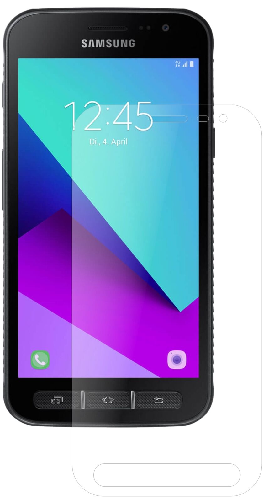 Matte Displayschutzfolie von dipos passend für Samsung Galaxy Xcover 4, 9H kratzfest und blasenfrei montiert