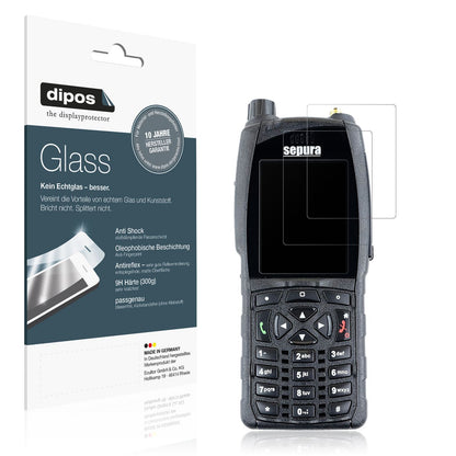 Matte Displayschutzfolie von dipos passend für Sepura SC2020, 9H kratzfest und blasenfrei montiert