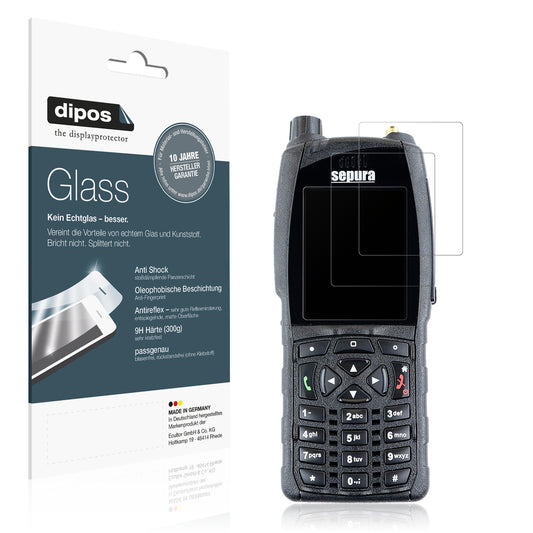 Matte Displayschutzfolie von dipos passend für Sepura SC2020, 9H kratzfest und blasenfrei montiert