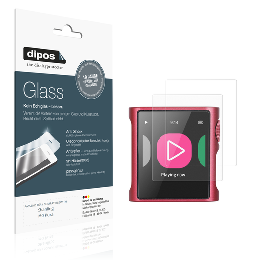 Matte Displayschutzfolie von dipos passend für Shanling M0 Pura, 9H kratzfest und blasenfrei montiert
