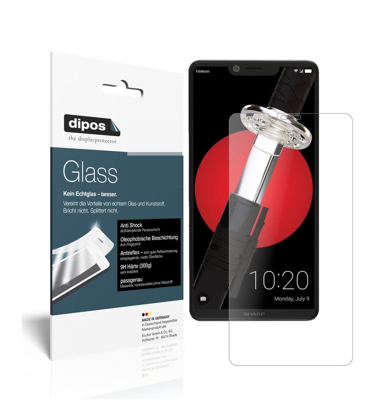 Matte Displayschutzfolie von dipos passend für Sharp Aquos D10, 9H kratzfest und blasenfrei montiert