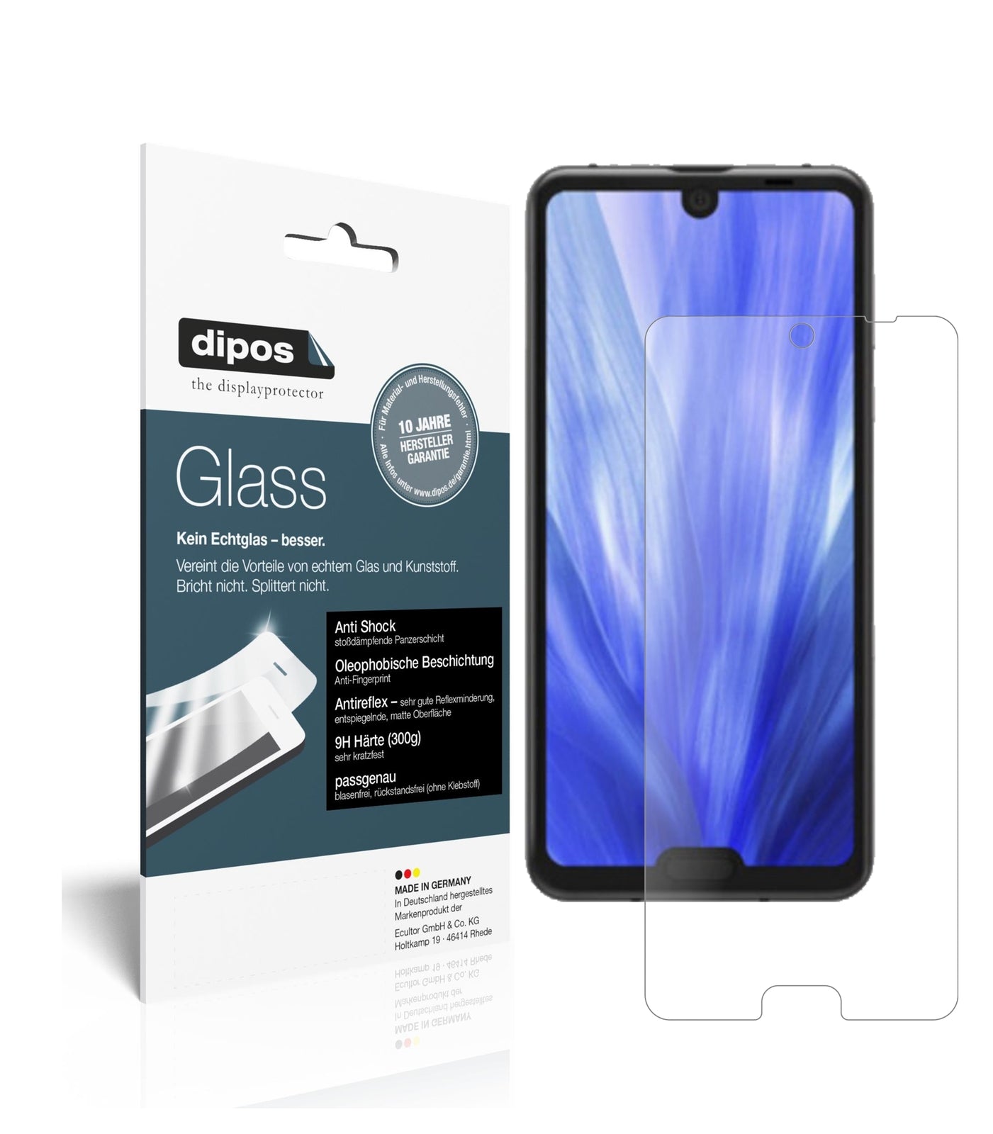 Matte Displayschutzfolie von dipos passend für Sharp Aquos R3, 9H kratzfest und blasenfrei montiert