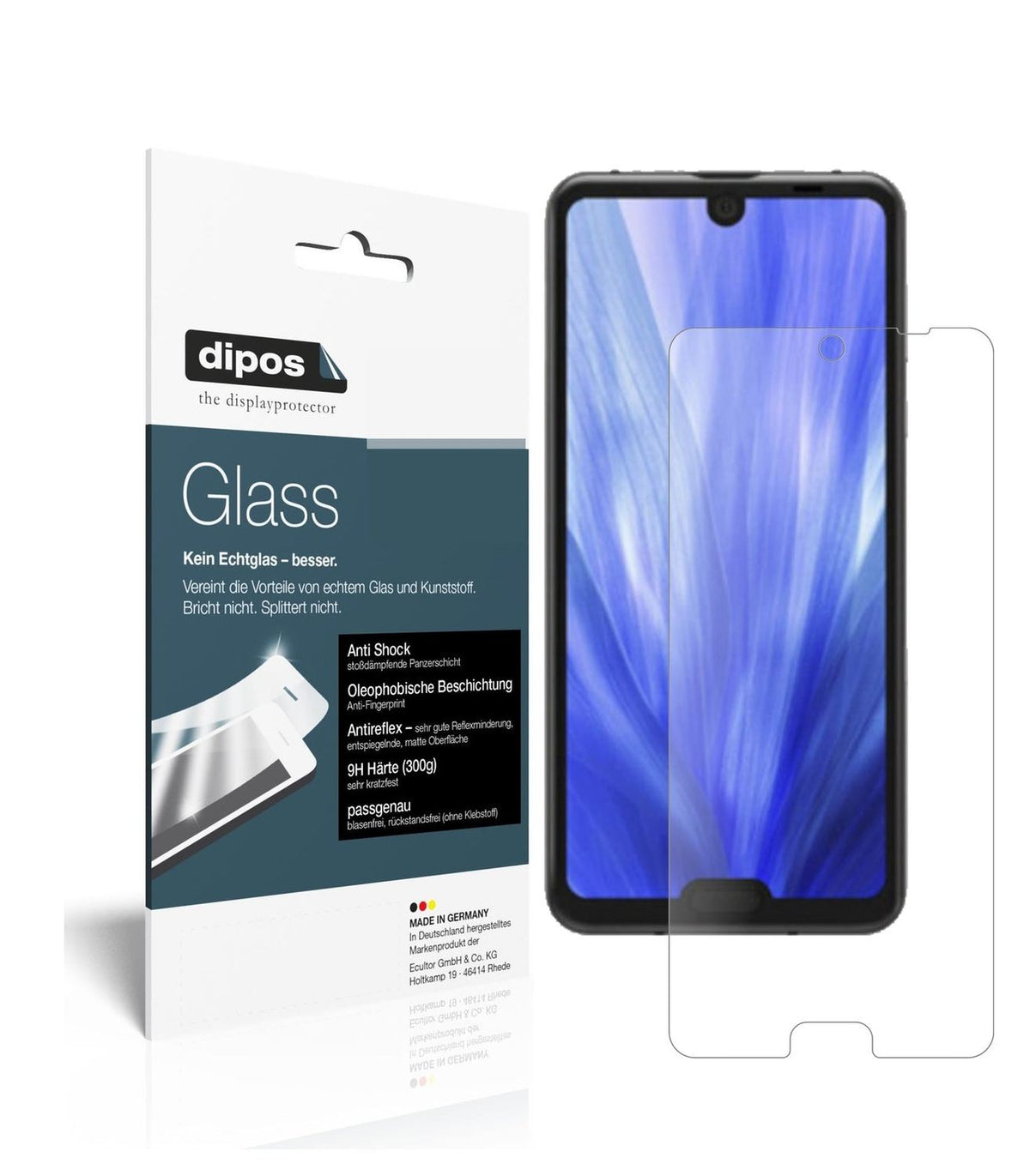 Matte Displayschutzfolie von dipos passend für Sharp Aquos R3, 9H kratzfest und blasenfrei montiert