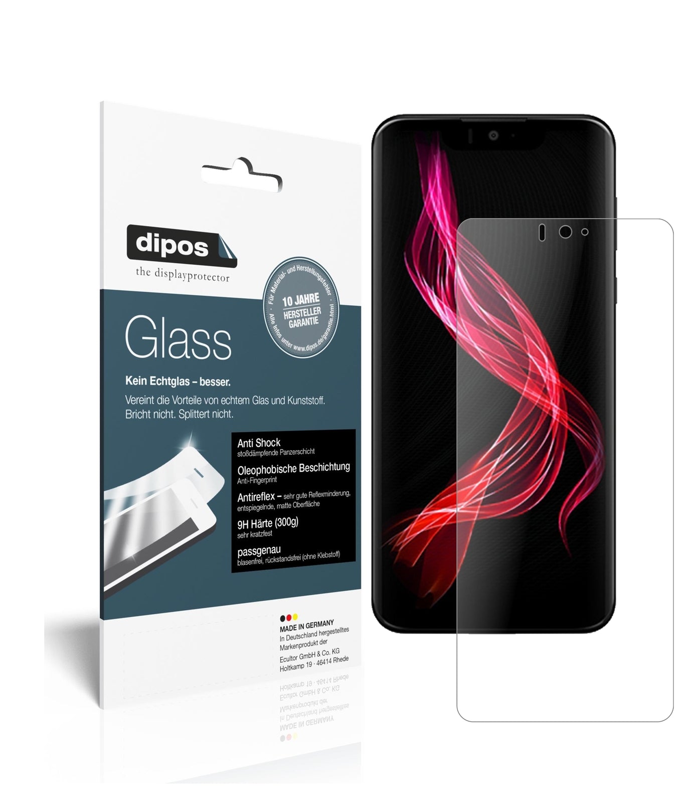 Matte Displayschutzfolie von dipos passend für Sharp Aquos Zero, 9H kratzfest und blasenfrei montiert