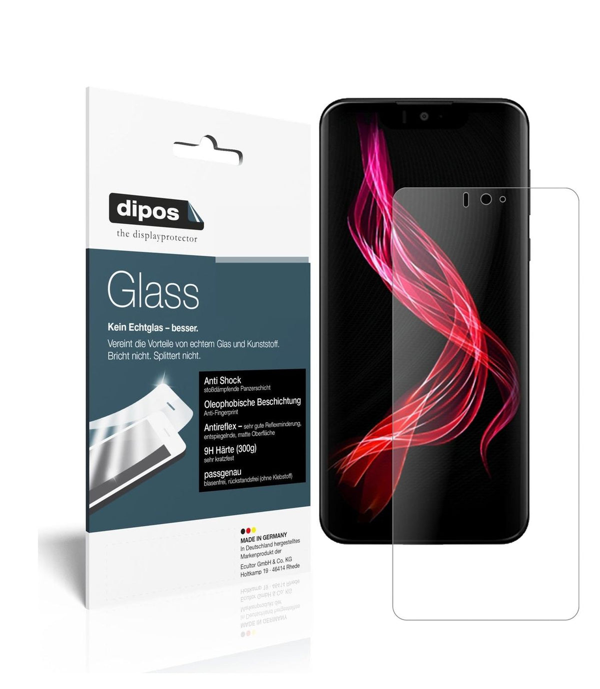 Matte Displayschutzfolie von dipos passend für Sharp Aquos Zero, 9H kratzfest und blasenfrei montiert