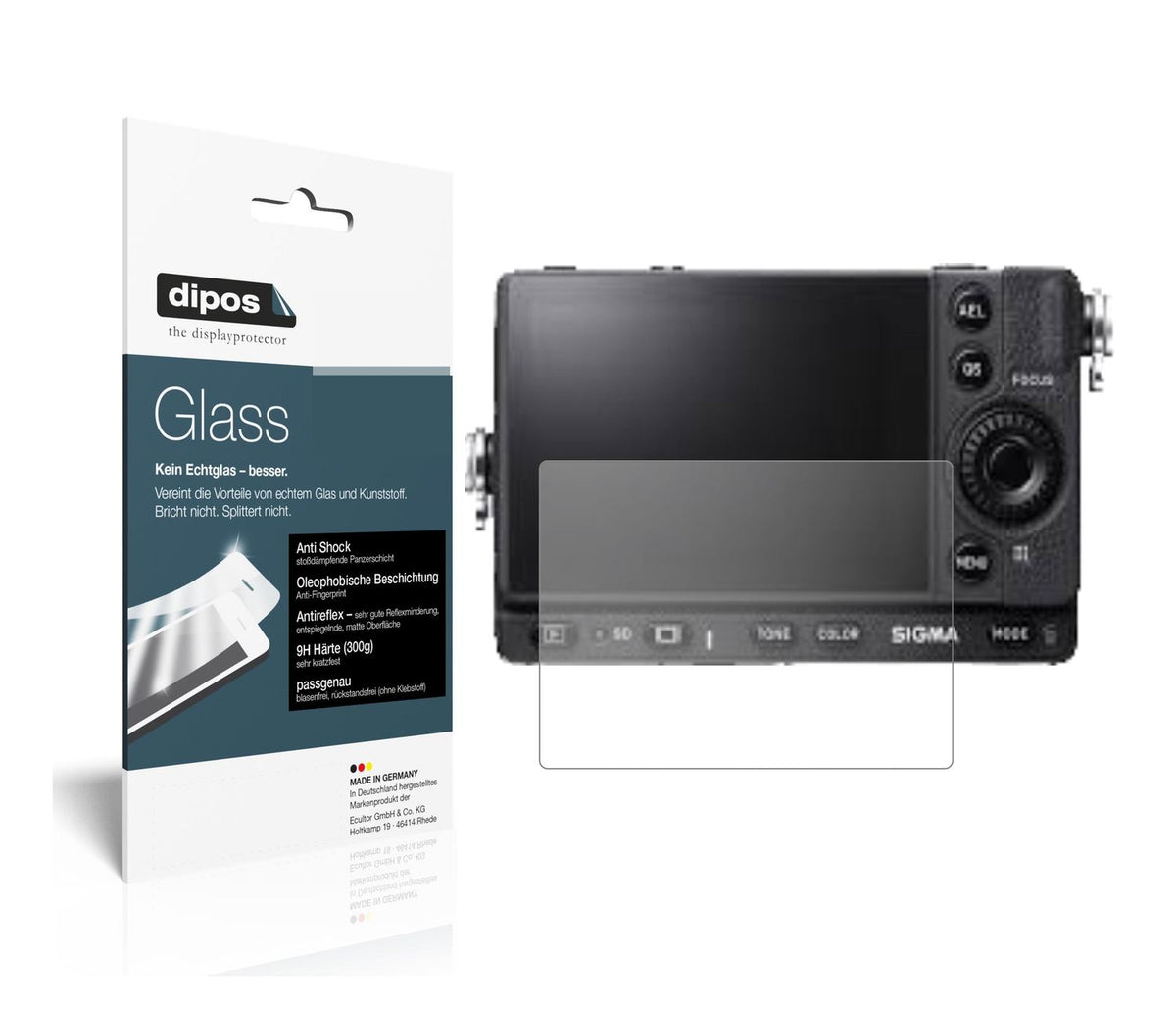 Matte Displayschutzfolie von dipos passend für Sigma fp, 9H kratzfest und blasenfrei montiert